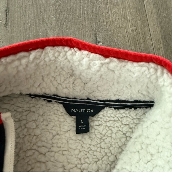 Nautica Navy Red & White Sherpa Fleece Lined Jacket - Picture 4 of 5